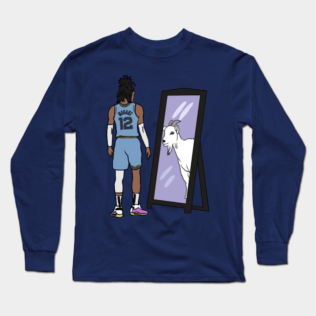 Ja Morant Mirror GOAT Long Sleeve T-Shirt by rattraptees